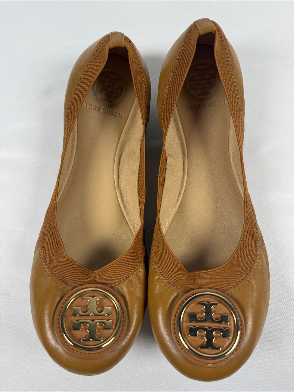 Tory Burch Women’s Tan Leather Ballet Flats